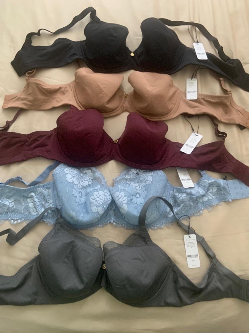 5 UNDERSTANCE Bras (US 36D) - UNWORN TAGS ON